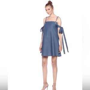 Lucca Couture Mini Light Denim Dress